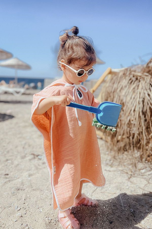 Bedeca 100 Organic Cotton Muslin Poncho Girls Boys Baby Kids Poncho Beach Poncho Bathrobe Trendyol
