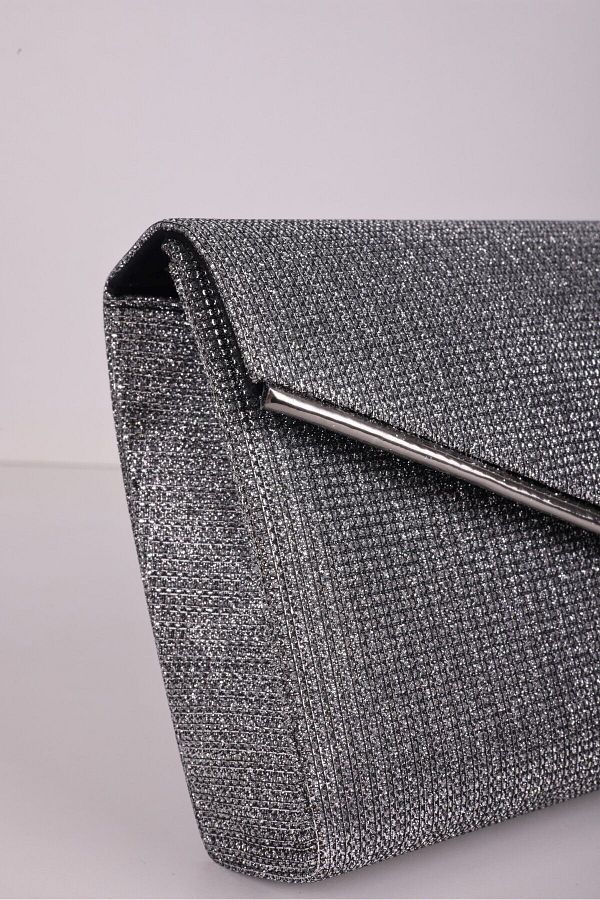 ysl bag Anthracite Silver Glitter Evening Dress Portfolio with Strap Chain Clutch Bag Trendyol