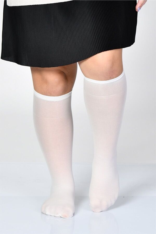 Dore-Girl's Ecru Micro 50 Denier Plain Mousse Knee Socks, Pack of 2 1