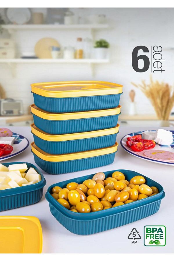 HERBORN-600 ml Breakfast Storage Container - 6 Pieces, Multi-Purpose 1