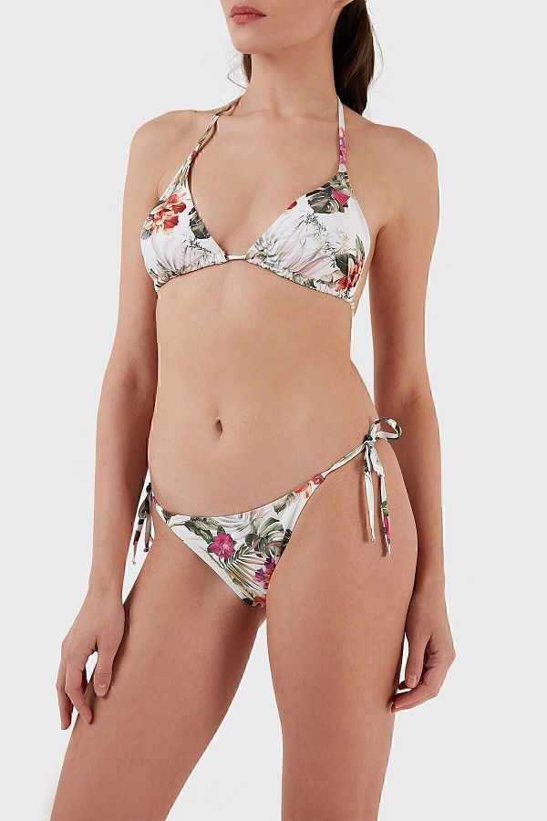 Guess-Patterned Microfiber Side Tie String Bikini Bottom Bikini Bottom E02o21mc045 P06w 1