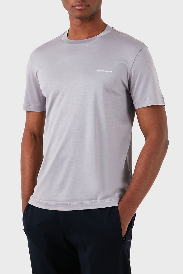 Emporio Armani With Logo Crew Neck Cotton Blend Regular Fit