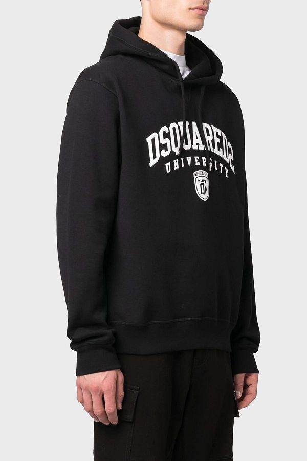DSquared2-Men's Hooded Cotton Sweat - Relaxed Fit S74GU0744 S25516 900 1