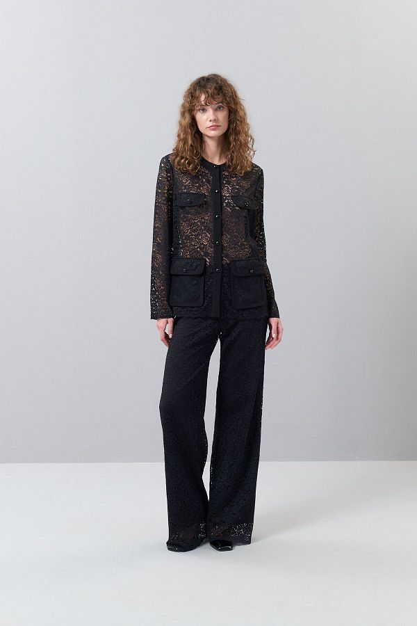 Roman Black Lace Jacket Buttoned K 2516027 001 Trendyol