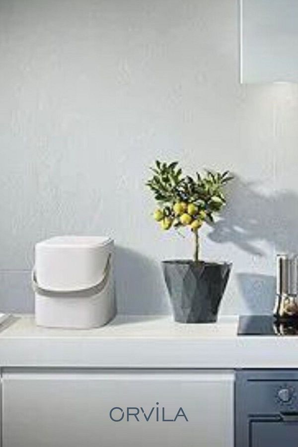 Orvila-4 Lt Capacity - Kitchen Trash Can with Handle and Inner Bucket, Countertop with Automatic Click Lid 1