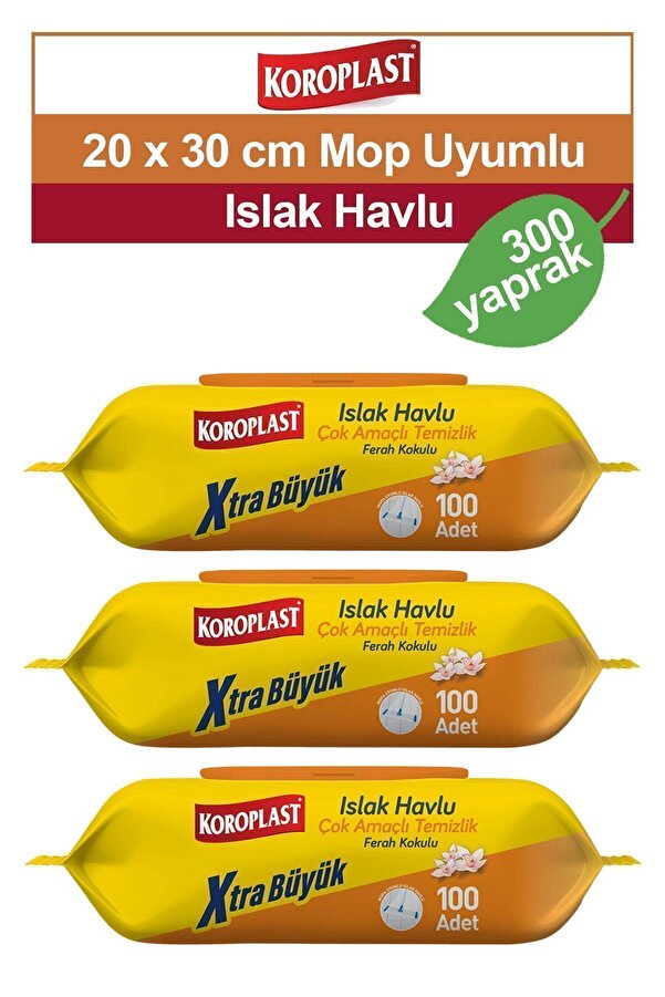 Koroplast Çok Amaçlı Ferah Kokulu Islak Havlu 100 Lü X 3 Adet