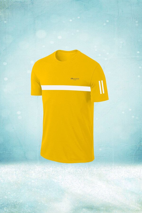 POSEIDON STORM-Мъжка жълта тениска с къс ръкав, без принт, Dri-fit, голям размер (4xl-10xl) 1