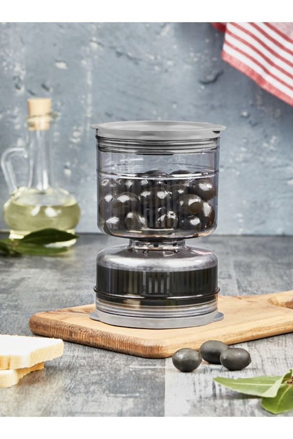VİP AHMET-Cheese Pickle Olive Storage Container 1250 ml Hourglass Pickle Storage Container Olive Storage Container with Strainer 1