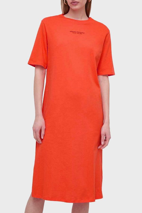 Armani Exchange Cotton Regular Fit Slit Midi Dress DRESS 8NYACF YJG3Z 1695 Trendyol