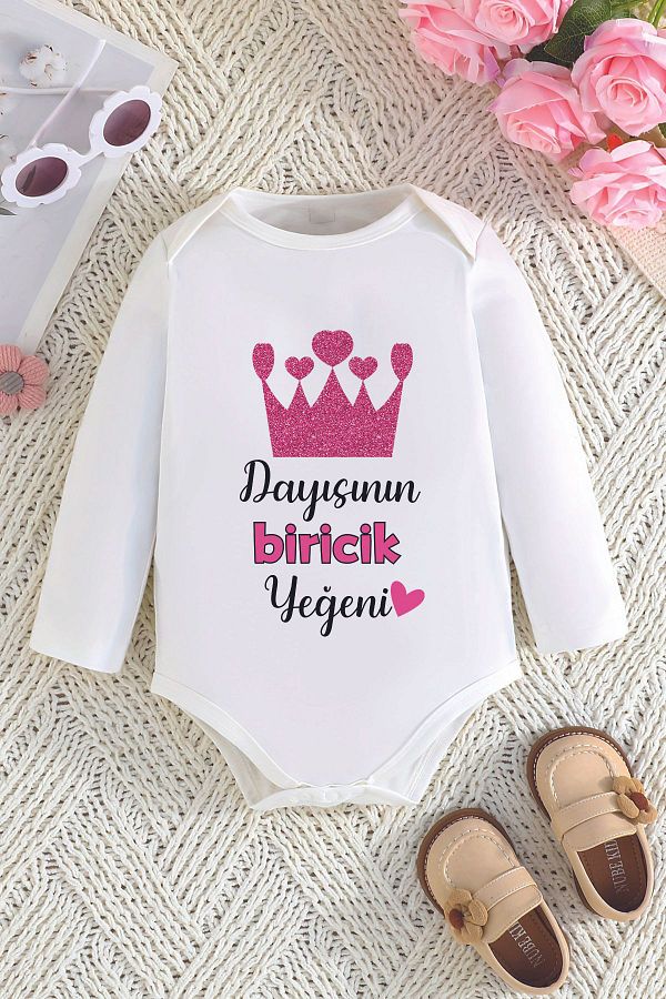 ADABEBEK-Printed Cotton Bodysuit for Baby Girl - Uncle's Unique Nephew 22637 1