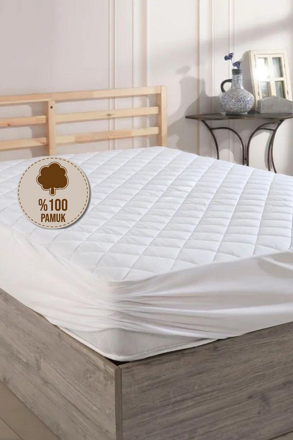 Formeya-Pamukkale, gesteppter Matratzenschoner, 100 % Baumwolle, 16 Größen 1