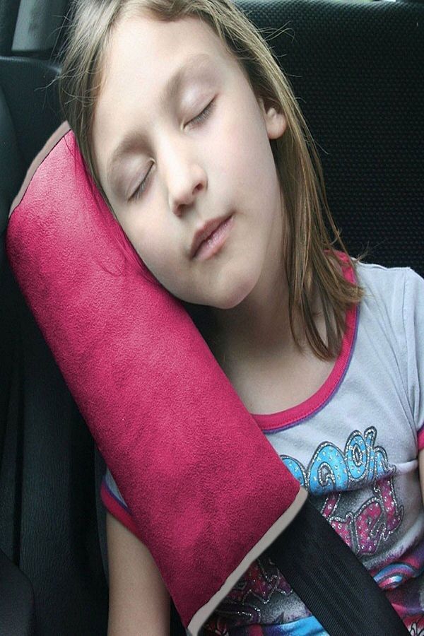Bundera-Seat Belt Sleeping Pad Pink Vehicle Car Pillow Auto Seat Belt Pad Child Vehicle Pillow 1