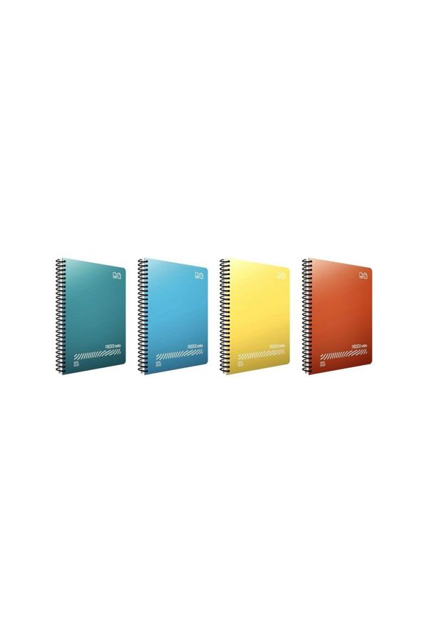 Gıpta-Fresco Spiral PP Cover A4 120 Sheets Notebook Set - 4 Checks 4 Lines 8 Pieces 1