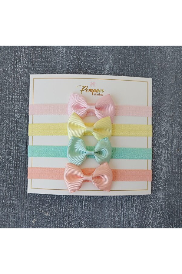 pempem bandana Kız Bebek 4'lü Kurdela Bandana