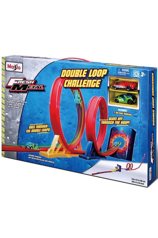 Maisto-Fresh Metal Double Loop Challenge Racing Game Set 1