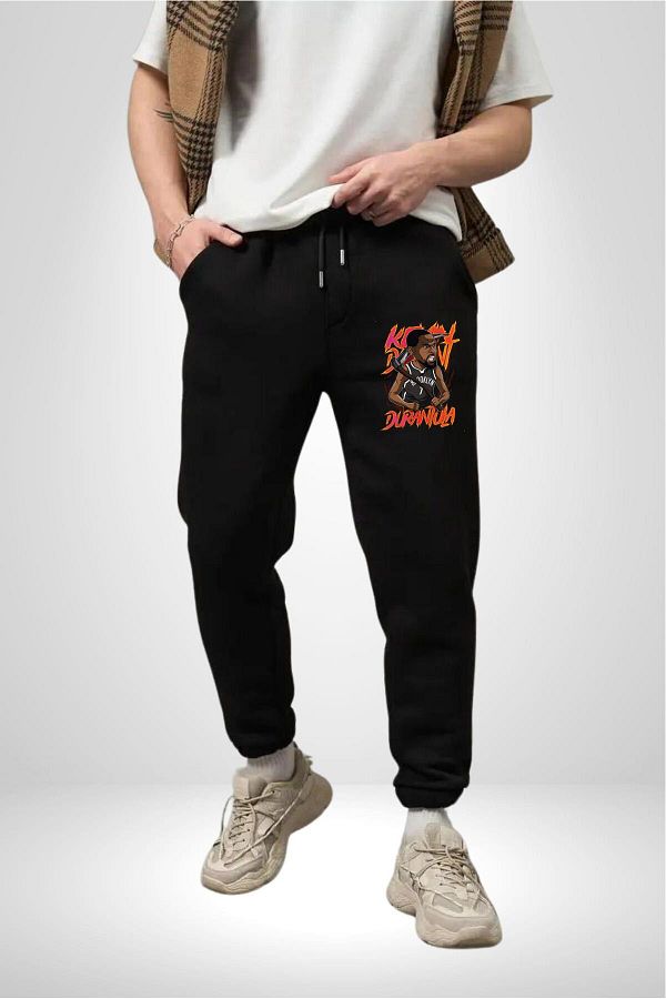 Angemiel Brooklyn Nba Star Durantula Kyrie Irving 3 Thread Men s Printed Black Sweatpants Trendyol