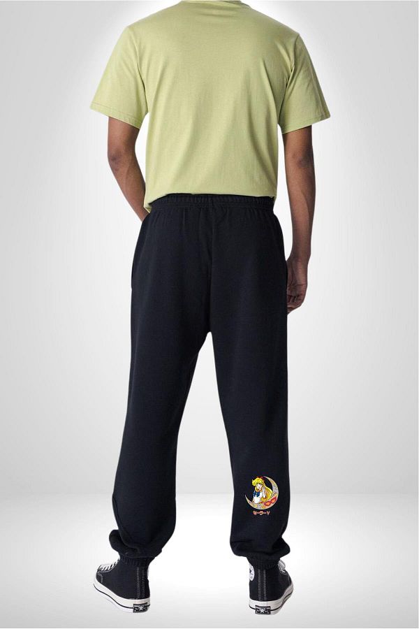 Angemiel Sailor Moon Anime 3 Thread Men s Printed Black Sweatpants Trendyol