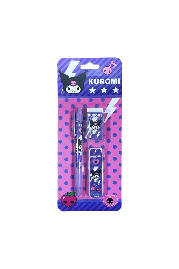 Timon-Kuromi Stationery Set - Versatil 0.5 mm Pen + Eraser + Tip 1
