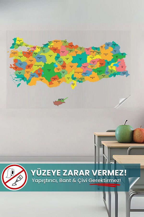 Pi Papers-Türkiye's Political Map, Magic Smart Paper That Does Not Hurt the Surface, Summer Sil Map 1