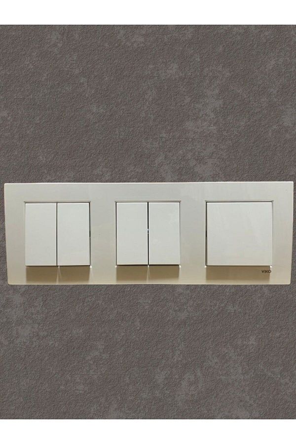 VİKO-Karre Set of 3 2 Pieces Commutator 1 Piece Key 3 Piece Frame White 1