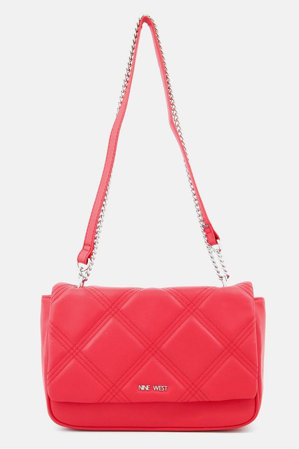 Nine West Women Skyes Brand Logo Cross Body Bag 19 H x 26 L x 9 W cm Red Trendyol