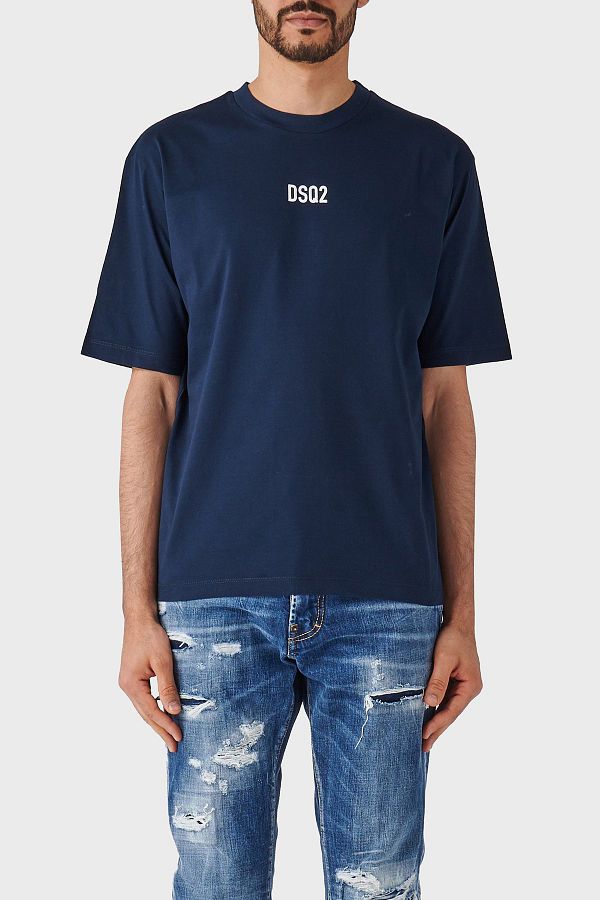 Tシャツ・カットソー DSQUARED2 Men T-shirt Blue S74GD0946D20020 478 Ceresio Map Cool Fit T-Shirt