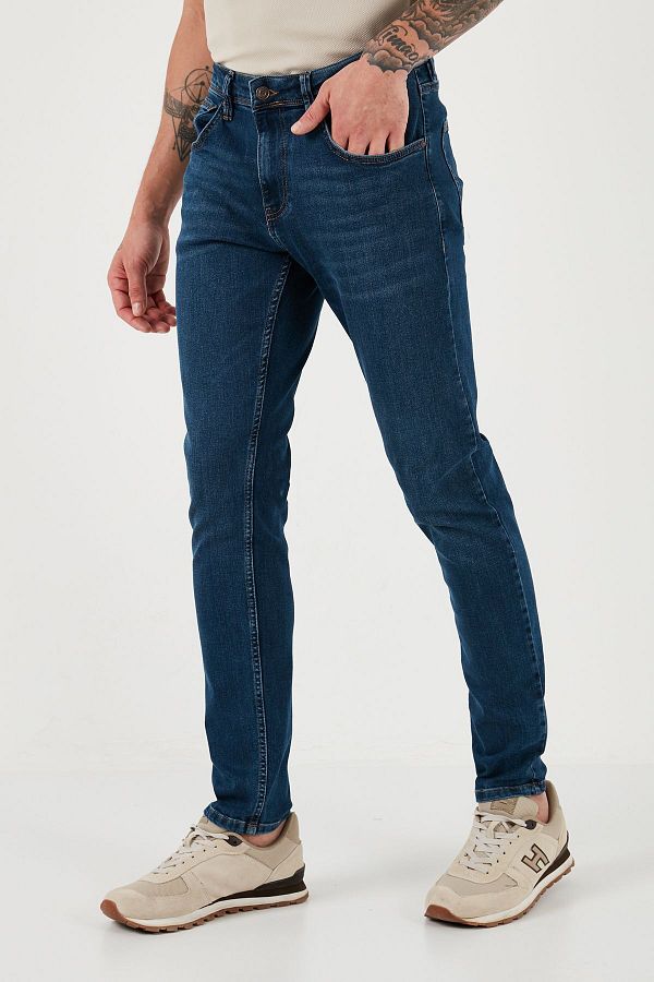 Buratti-High Waist Slim Fit Men's Jeans - Cotton Jeans 3300J107Tokyo 1