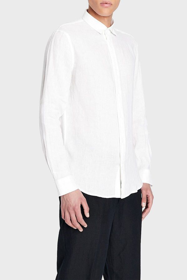 Armani Exchange-قميص رجالي من الكتان 100% بقصة عادية 8nzc50 Zncfz 1100 1