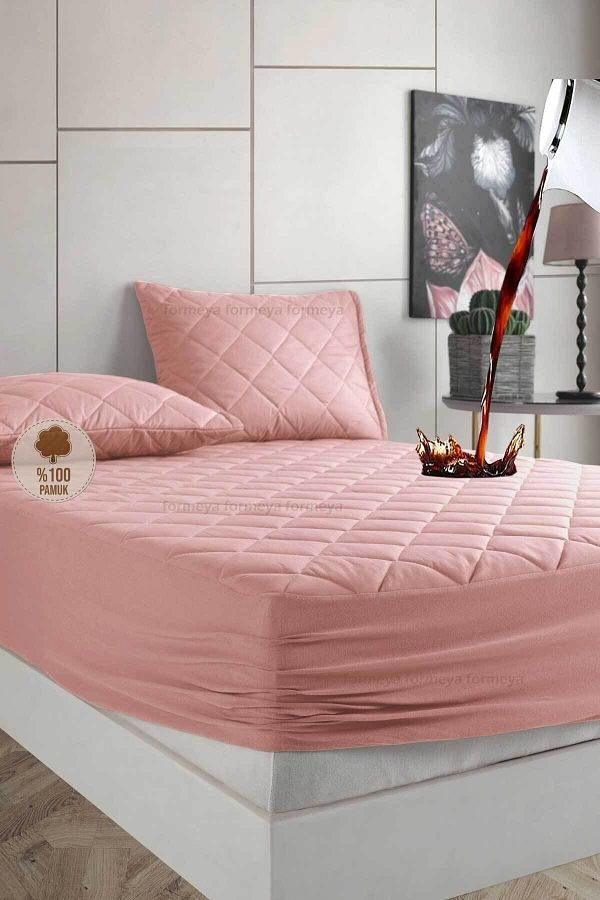 Formeya-Set de huse de saltea Pamukkale - Protector de saltea matlasat cu pulbere rezistenta la lichide, 2 piese (11 dimensiuni) 1
