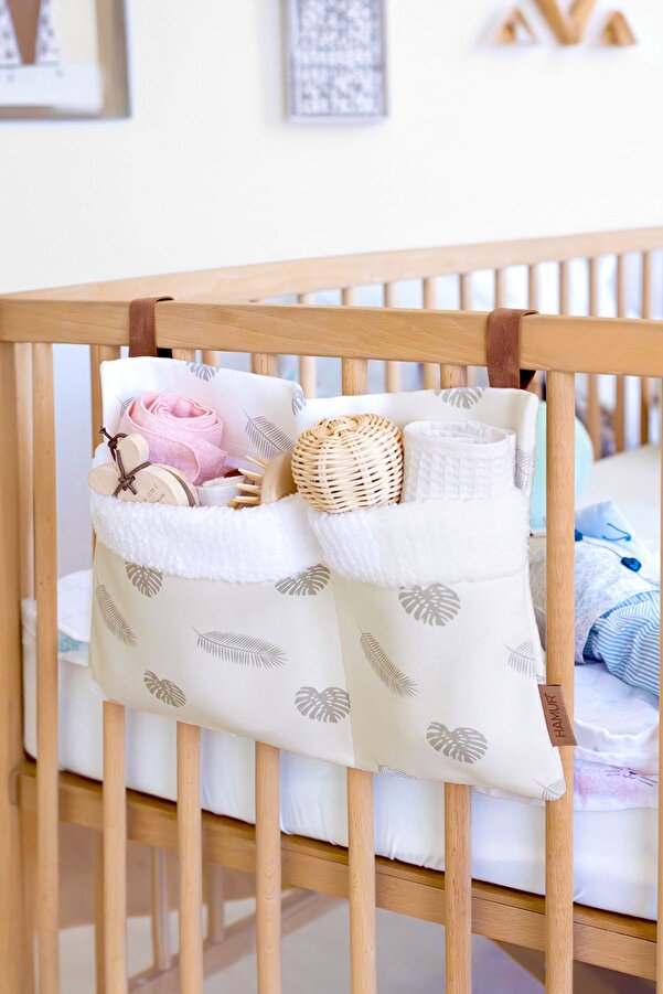 HAMUR Pratik Askılı Organizer Bebek Arabası Beşik Kenar Fluffy Organizer Melis