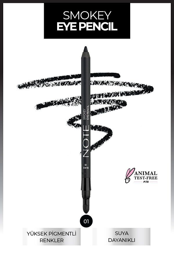 NOTE-Black Smokey Eye Pencil - Waterproof and Waterproof Eye Pencil with Applicator 1