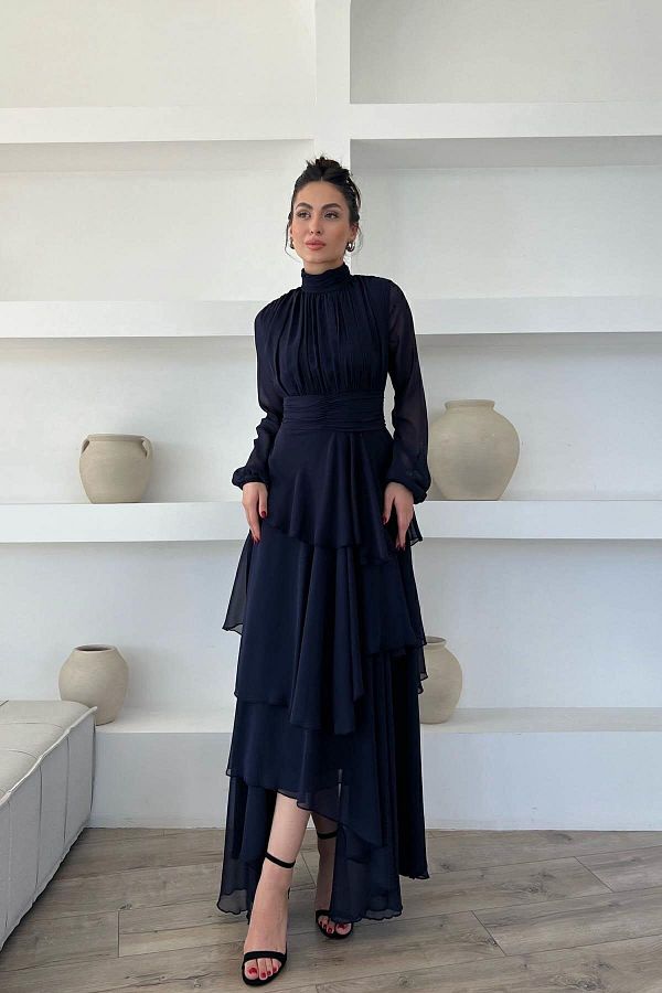 LİBAS-Chiffonkleid in Midi-Länge 1