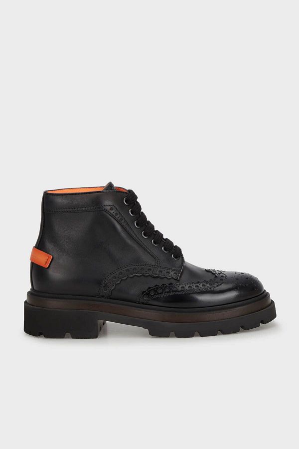 Santoni Genuine Leather Oxford Boots Men BOOTS MGMI17684JK4BPHGN01 Trendyol