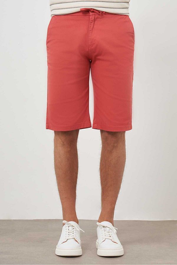 Morven-Men's Pomegranate Flower Cotton Plain Pattern Dynamic Fit Shorts 1