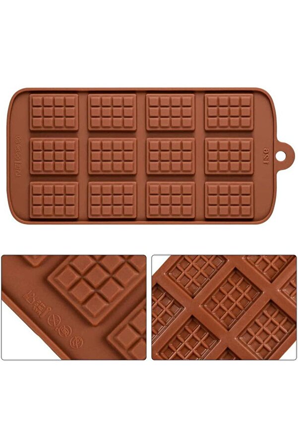 Factorial Set of 12 Mini Chocolate Square Elastic Muffin Cupcake