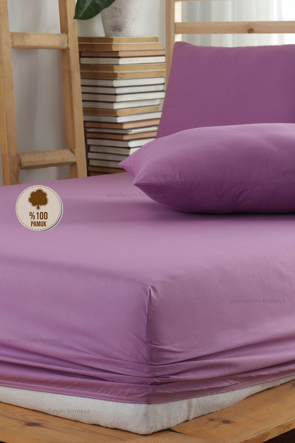 Formeya-Fitted Sheet Set with Cotton Pillow Case Ranforce Fabric 5 Different Sizes 1