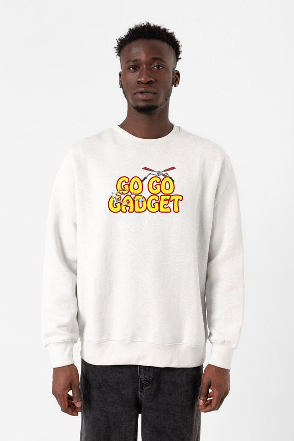 Tshirthane-Inspector Gadget Go Go Gadget Λευκό ανδρικό φούτερ 2ip 1