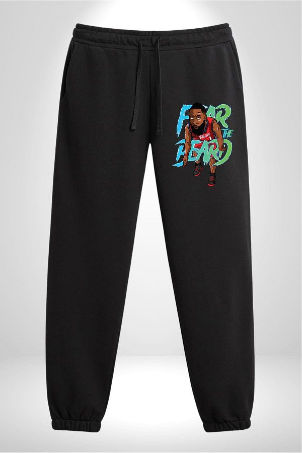 Angemiel James Harden Star 3 Men s Basketball Sweatpants Fear the Thread Beard Written Printed Black Trendyol
