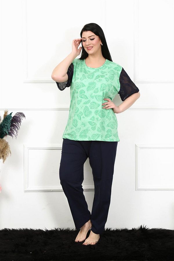 Akbeniz-Plus Size Women's Pajamas Set - Short Sleeve, 5XL-8XL, 75004 1