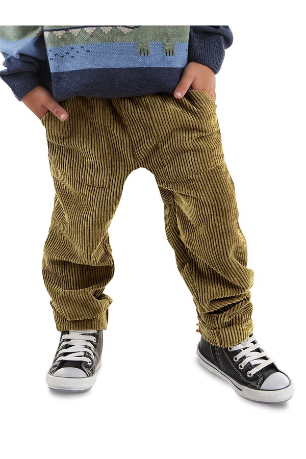 Denokids-Khakifarbene Jungenhose aus Cord 1