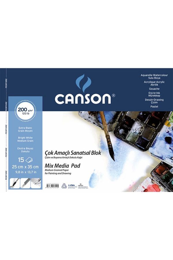 Canson-Finface 200gr 15yp - 25x35 Multi-Purpose Block 1