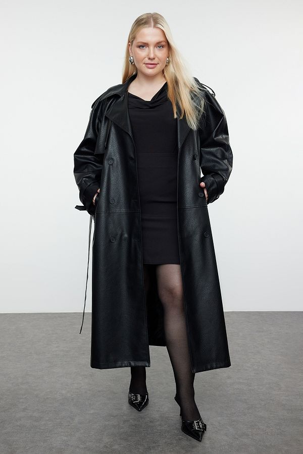 Plus size maxi trench coat deals