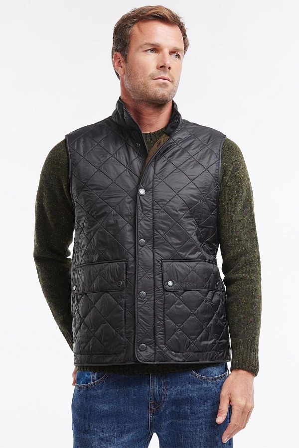 Barbour black vest store