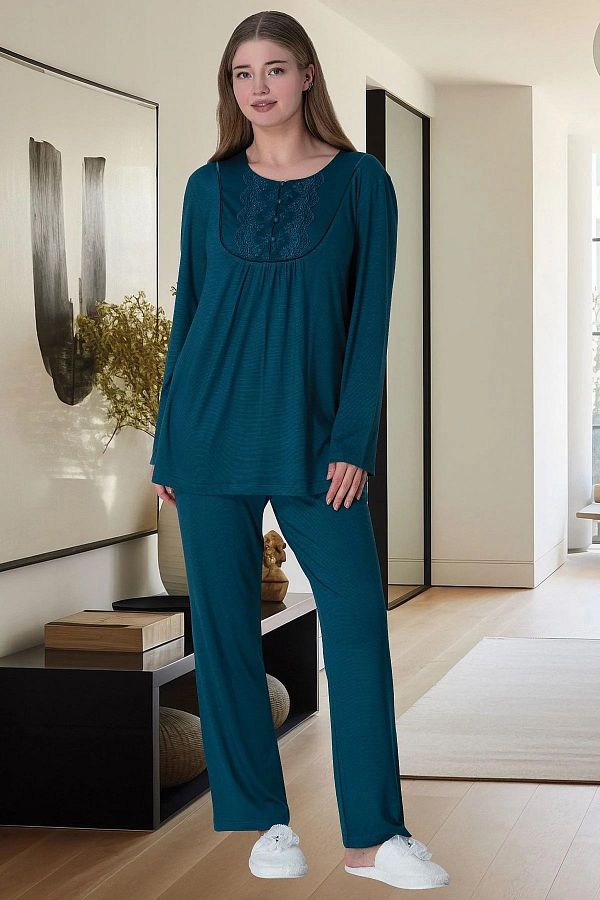 Mecit Pijama Plus Size Women s Cotton Pajamas Set Long Sleeve Trendyol