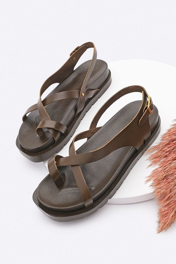 Leather sole flip flops womens store