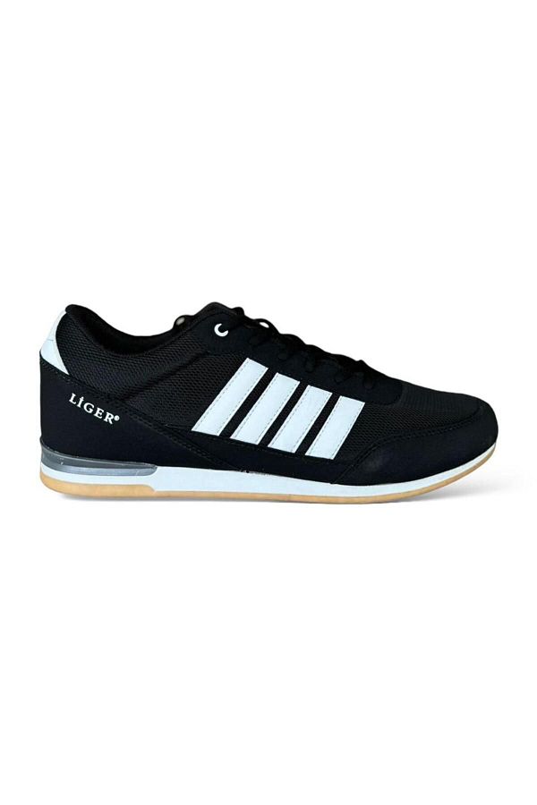 Liger Men s Comfortable Large Size Sports Shoes 44 47 BLACK WHITE Trendyol