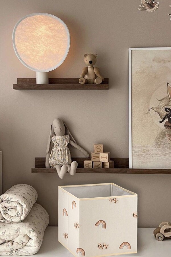 PH Prendi Home Baby Gökkuşağı  Baskılı Kapaksız Dolap Içi Çok Amaçlı Oyuncak Düzenleyici Saklama Kutusu 30x30x30