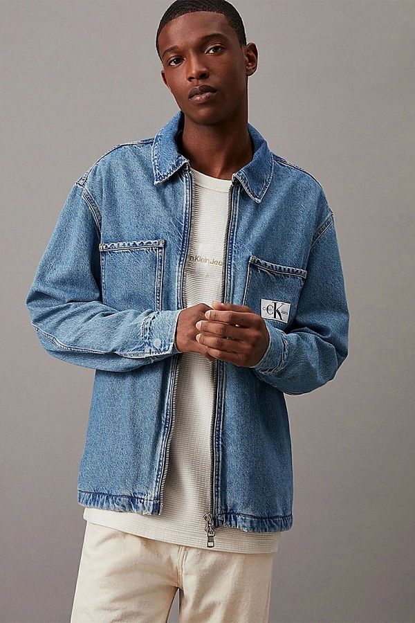 Calvin klein denim dress zipper best sale