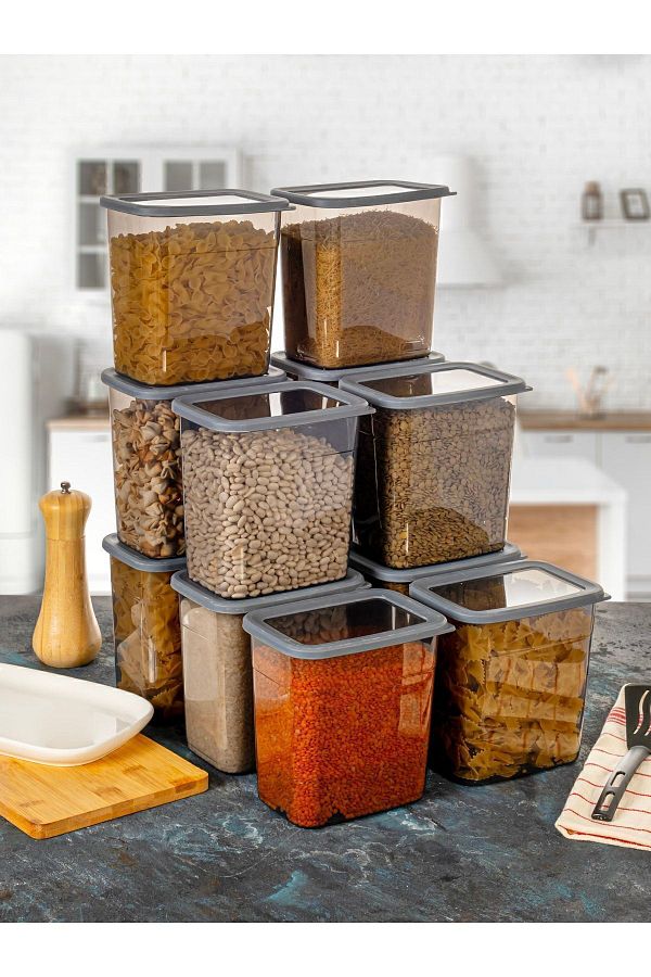 Rembox 12 Piece Large Size Spice Rack Rectangular Storage Container Set 2lt Food Container Jar Set Trendyol