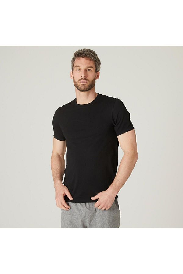 Decathlon Men s Black Slim Sports T Shirt 500 Fitness Trendyol